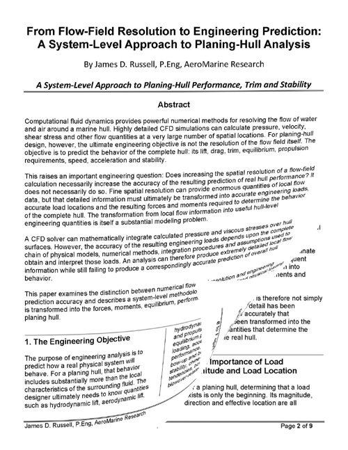 Integrated Stability Analysis for High Speed Planing Craft - AeroMarine Research