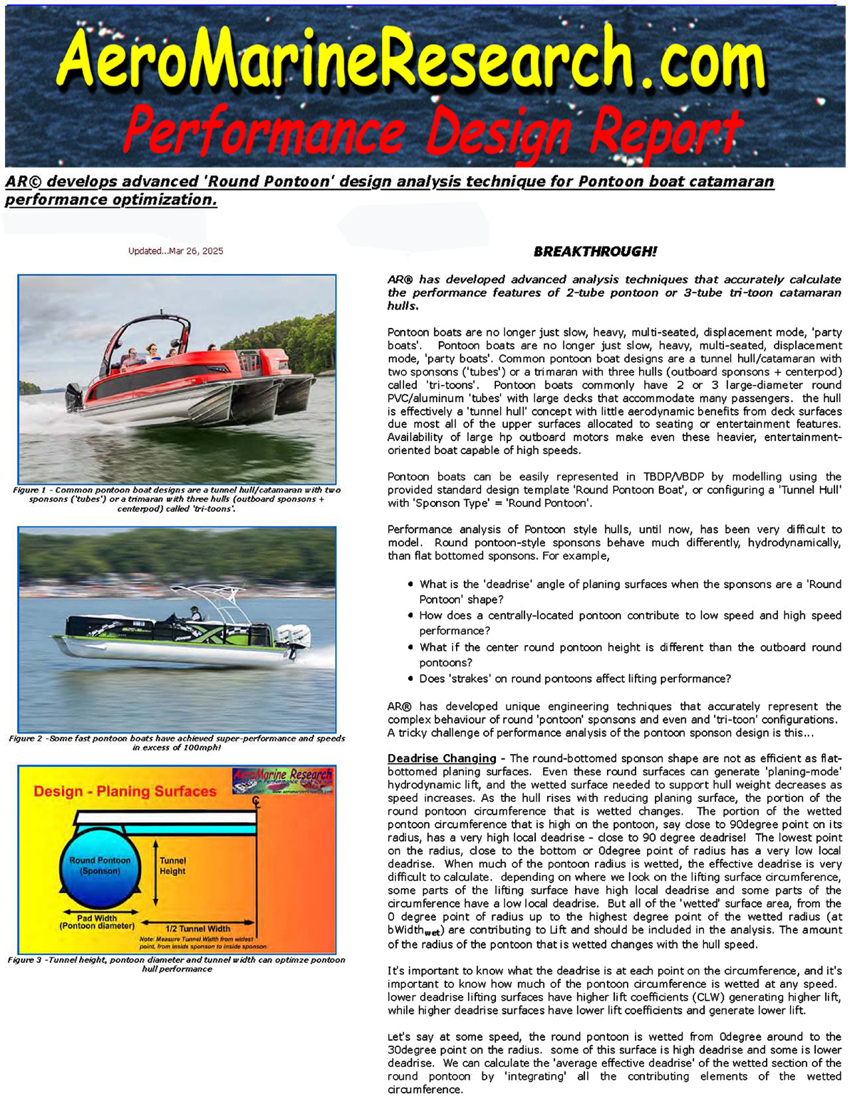 AR Pontoon Design March 2025, by Jim Russell